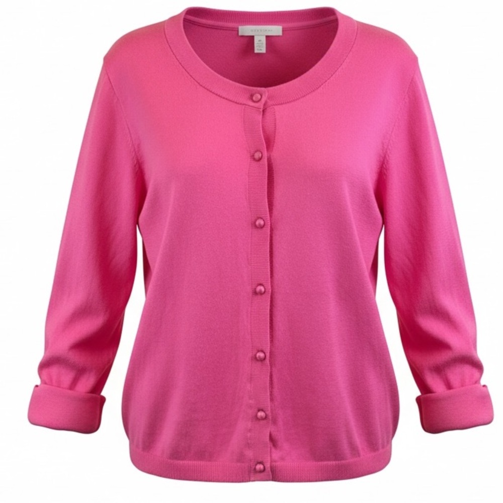 kate Spade Pink Somerset Bow Sleeve Cardigan - Size M (100% Cotton)